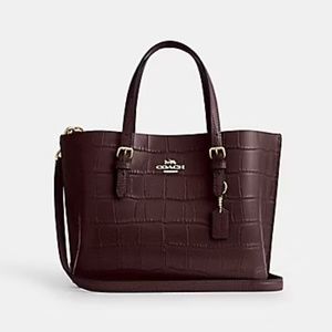 SOLD!! COACH Mollie Tote/Crossbody Embossed Croc Leather - GORGEOUS MERLOT -NWT!